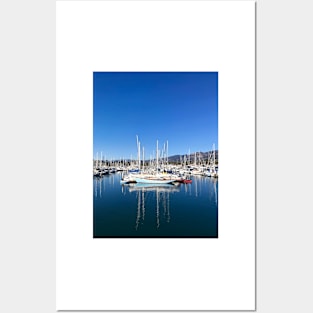 Yacht Harbor with Sailboats Posters and Art